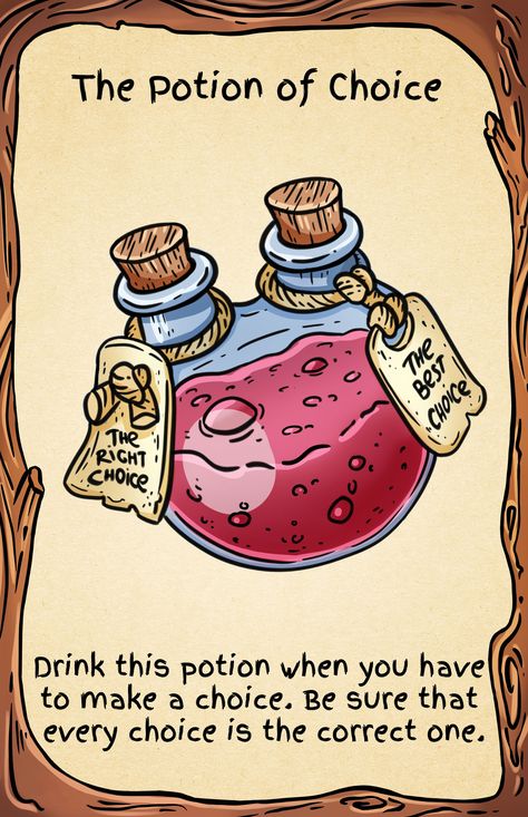 Dnd Potions, Dnd Magic, Magic Potions, Dnd Items, D D Items, Fantasy Props, Dungeons And Dragons Homebrew, Make A Choice, Oracle Decks