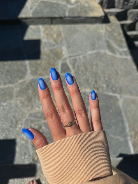 Blue and white airbrush nails White Airbrush Nails, French Rosa, Airbrush Nails, Simple Gel Nails, Casual Nails, Cute Gel Nails, Blue Nail, Nail Jewelry, Fire Nails