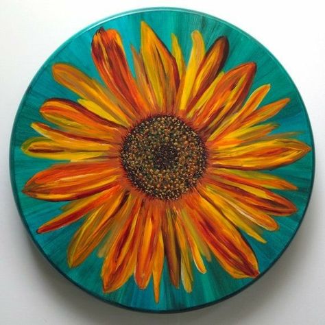 Painted Lazy Susan, Blue Green Background, Background Artist, Pottery Painting Designs, Beautiful Centerpieces, Tole Painting, Lazy Susan, Functional Art, Pottery Painting