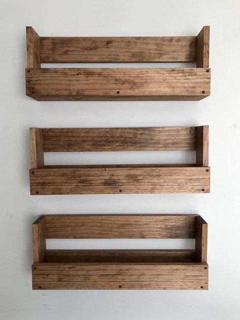 Kids Room Bookshelves, Tre Kunst, Nursery Book, Nursery Bookshelf, Diy Hanging Shelves, Wall Hanging Shelves, Nursery Shelves, Playroom Storage, Rustic Wood Walls