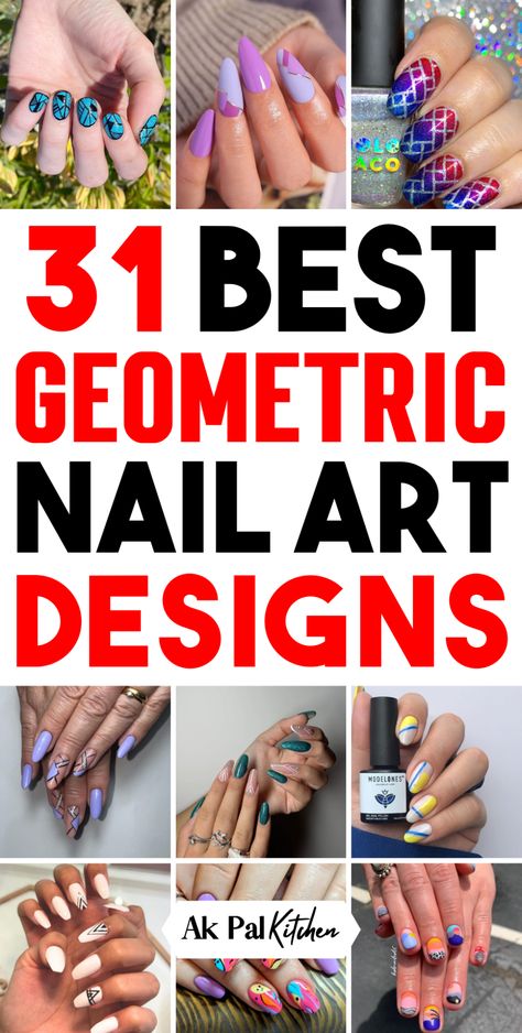 Geometric nail art is stylish and modern. Discover minimalist nail art with geometric patterns on nails, including triangle nail art and line nail designs. Try simple geometric nails or graphic nail art for a chic look. Explore negative space nails and color block nails for a contemporary manicure. Find geometric nail art ideas and create unique geometric nails at home. Embrace abstract nail art and nail art with shapes for a trendy geometric man Art With Shapes, Geometric Nail Art Designs, Modern Nail Designs, Graphic Nail Art, Minimalist Nail Design, Short Nails Almond, With Acrylic Nails, Triangle Nail Art, Acrylic Nails Glitter