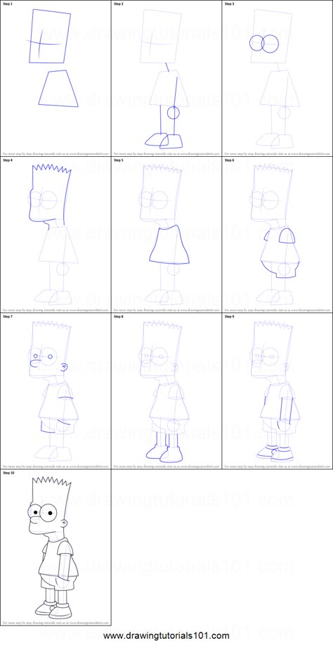 How To Draw Bart Simpson Step By Step, How To Draw The Simpsons Step By Step, How To Draw Simpsons, How To Draw Bart Simpson, Bart Simpson Art Drawings, Bart Simpson Sketch, Bart Simpson Drawing, Disney Drawing Tutorial, Cartoon Nail Designs