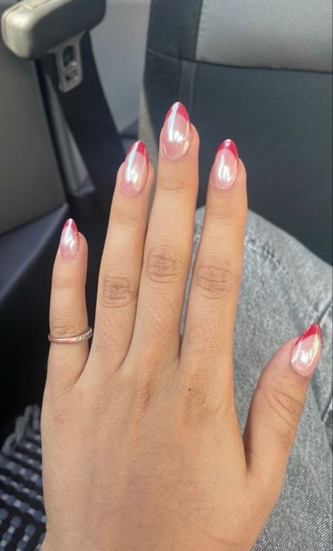 Trendy Christmas Nails Acrylic, Subtle Christmas Nails Acrylic, Fun Red Nails, Christmas Nails Simple, Simple Christmas Nails, Hoco Nails, Teal Nails, Simple Acrylic Nails, Almond Acrylic Nails