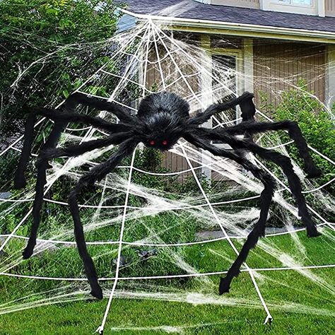 Amazon.com: yosager Outdoor Halloween Decorations, Big Scary Spider House Party Yard Decoration, 5ft : Everything Else Halloween Giant Spider, Spider House, Creepy Halloween Party, Huge Spiders, Scary Spider, Big Spiders, Fake Spider, Spider Web Decoration, Halloween Spider Decorations