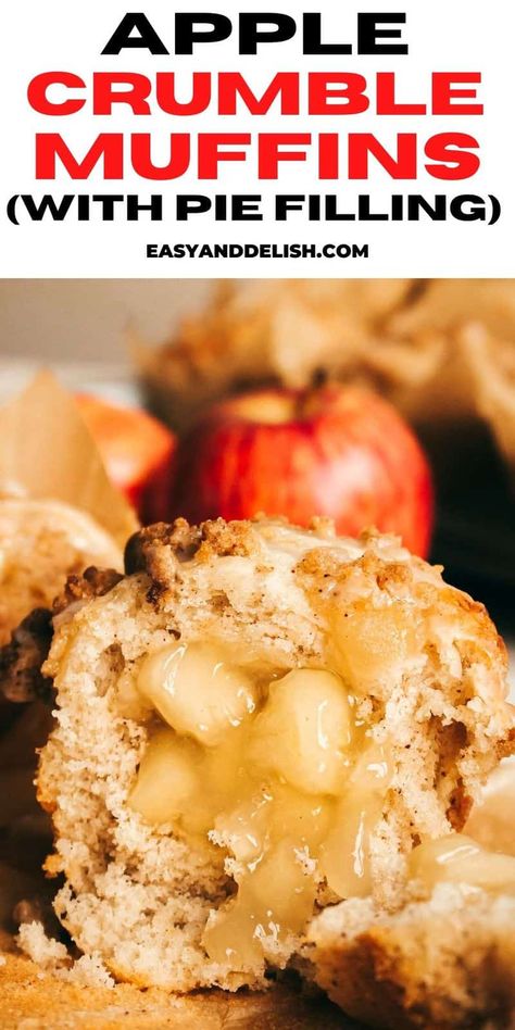 Canned Apple Pie, Apple Crumble Muffins, Apple Streusel Muffins, Apple Pie Muffins, Recipe Using Apples, Crumble Muffins, Pie Muffins, Apple Pie Filling Recipes, Apple Crumble Pie