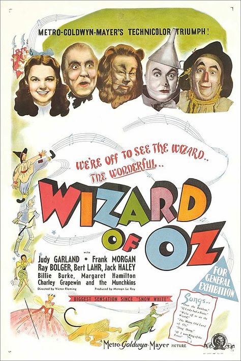 Movie Party Decorations, Jack Haley, Ray Bolger, Wizard Of Oz Movie, Margaret Hamilton, Old Movie Poster, Billie Burke, Wizard Of Oz 1939, Vintage Films