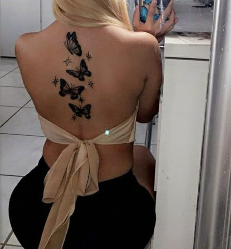 Tato Naruto, Tato Minimal, Hand Tattoos For Girls, Cute Hand Tattoos, Pretty Hand Tattoos, ليل�و وستيتش, Butterfly Tattoos For Women, Spine Tattoos For Women, Tattoos For Black Skin