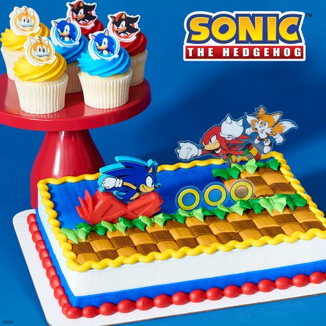 He's faster than the speed of sound, he's a fun-loving adventurer, he's Sonic! Bring fan-favorite characters to the party with a Sonic the Hedgehog™ spread at the dessert table. The coolest part? Sonic is ready to show off his need for speed even after the party ends with a moving figurine! #SonicTheHedgehog #SonicCake #SonicBirthdayParty #SonicTheHedgehogCake Sonic The Hedgehog Centerpieces, Sonic The Hedgehog Cake, Sonic Cake, Hedgehog Cake, Sonic Birthday Parties, After The Party, Ideas Cumpleaños, Speed Of Sound, 2nd Year