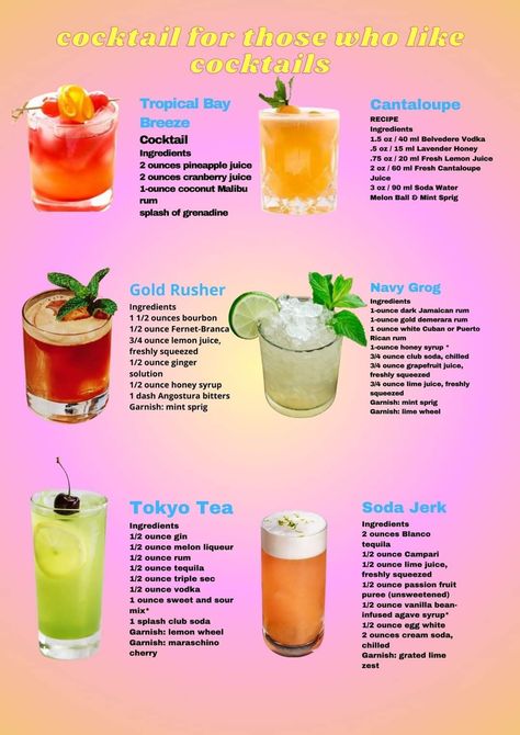 Alcoholic Drinks With Grenadine, Drinks With Grenadine, Cocktail Specials, Well Drinks, Bartending Tips, Homemade Alcohol, Alcohol Drink Recipes, Garage Design, Alcohol Recipes