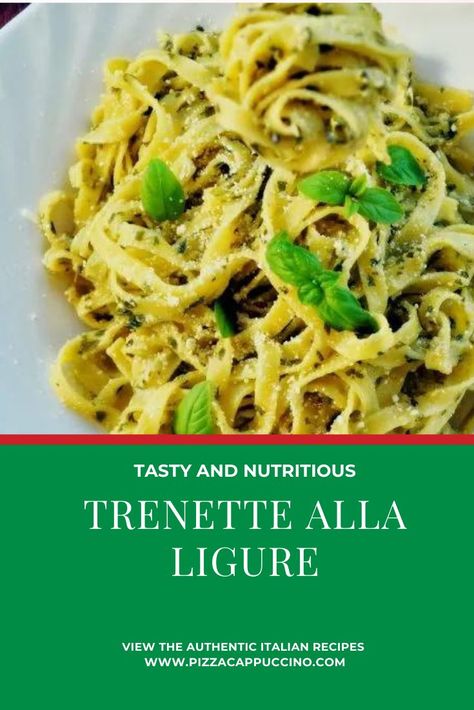 Trenette alla Ligure is a tasty recipe . It was the merchant ships that sailed from Liguria to export pesto all over the world, starting from La Boca. The colorful neighborhood in Buenos Aires, Argentina, owes its name to its Ligurian counterpart Boccadasse. Ingredients Pesto Trenette pasta: 320 g Potatoes: 100 g Green beans: 200 g Creamy Sausage Pasta, Italian Sauces, Sausage Pasta Bake, Pesto Potatoes, Homemade Pizzas, Italian Sauce, Best Pasta Recipes, Spaghetti Carbonara, Best Pasta