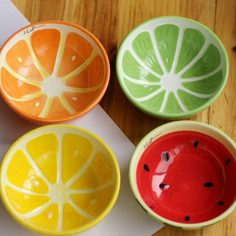 Diy Pottery Painting, Ceramic Fruit Bowl, Measuring Cups Set, Impressive Recipes, Pottery Painting Designs, Clay Bowl, Keramik Design, Diy Pottery, Colorful Fruit