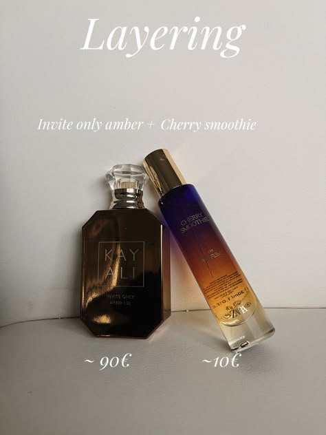 Fragrance layering ideas Kayali Perfume Layering, Zara Perfume Aesthetic, Layering Parfum, Layering Fragrance, Layering Perfume, Gourmand Scents, Aesthetic Pictures Self Care, Products Hygiene, Affordable Perfume