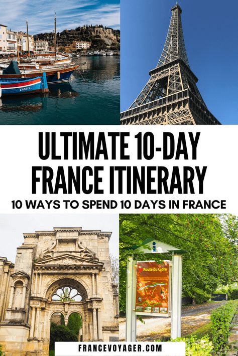 This is 10 ways to spend 10 days in France | France 10 Days | France Itinerary 10 Days | 10 Days in France Itinerary | France Travel Itinerary 10 Days | 10 Days in South of France | 10 Days in Southern France | France Itinerary | Where to go in France Besides Paris | Where to go in the South of France | Paris and Normandy Itinerary | French Alps Itinerary | Southwest France Travel 10 Days In France, France Road Trip Itinerary, France Annecy, South Of France Itinerary, France Travel Itinerary, Honeymoon In Europe, France Countryside, France Honeymoon, South Of France Travel