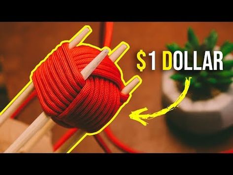 (20) DIY Monkey's Fist Jig For Less Than $1 - YouTube Monkey Fist Keychain, Monkey Knot, Paracord Monkeyfist, Paracord Jig, Monkey Fist Knot, Paracord Bracelet Tutorial, Paracord Ideas, Loop Knot, Diy Dog Toys