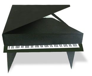 origami grand piano -- simply awesome :) this site has loads of other origami patterns too, with easy to read diagrams. Piano Crafts, Easy Origami Flower, Easy Origami For Kids, Origami Diagrams, Origami Envelope, Kids Origami, Origami Patterns, Quilled Creations, Music Crafts