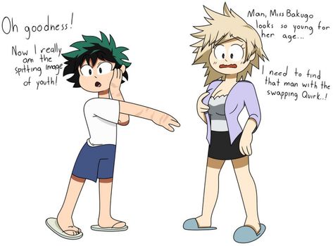 Swapping Quirk in Action! 1 (Com) by Dez-A-Sketch on DeviantArt Mitsuki Bakugou, Good Buddy, Comic Page, Personalize Art, Cat Girl, Community Art, Original Work, Graphic Novel, Large Art