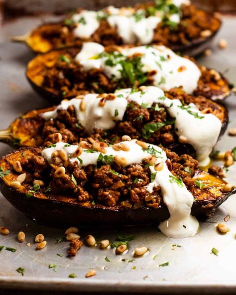 Eggplant Grilled, Stuffed Eggplant, Pumpkin Salad, Eggplant Recipe, Vegetarian Dish, Eggplant Dishes, Recipetin Eats, Enjoy Your Meal, Recipe Tin