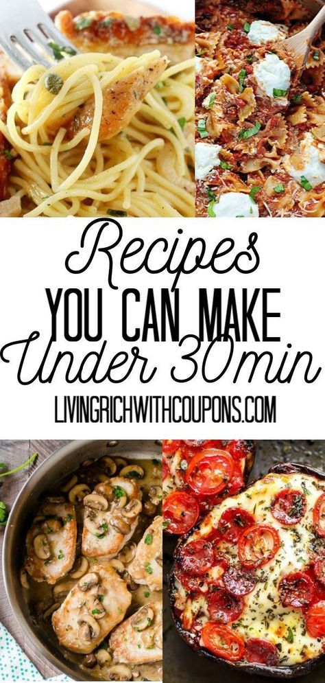 Life is so busy sometimes getting dinner on the table can be a challenge.  Over time I've collected easy, delicious recipes for those seasons of life.  These are great for the back-to-school transition! Here are 10 Recipes You Came Make Under 30 Minutes!  #30minutemeals #easydinnerrecipes 30 Mins Dinner Recipes, Healthy Dinners Under 30 Minutes, Dinners Under 30 Minutes, 5 10 30 Meals, 30 Min Dinner Ideas, 30 Mins Meals Easy, Easy 30 Min Dinner Recipes, 30 Min Dinner Recipes, 30 Minute Meals Easy Dinners