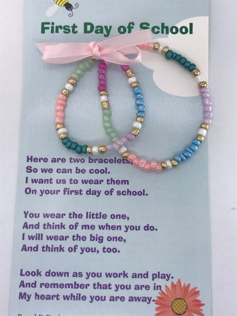 Personalized Mother daughter multi color bracelet set First | Etsy Mother Daughter Crafts, Mommy And Me Bracelets, Mother Daughter Bracelet Set, Mother Daughter Bracelets, Bracelets Etsy, Color Bracelet, 1st Day Of School, Colorful Bracelets, Future Kids