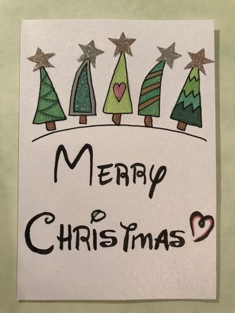 Christmas Cards Drawing, Painted Christmas Cards, Cute Christmas Cards, Fun Christmas Cards, Create Christmas Cards, Christmas Cards Kids, Christmas Doodles, Christmas Card Art, 카드 디자인