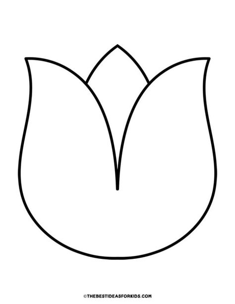 large tulip template Seed Bead Tulip, Tulip Templates Printable Free, Flower Templates Printable Free Pattern, Free Printable Flower Templates, Tulip Stencil, Tulip Template, Flower Templates Printable Free, Different Crafts, Free Craft Templates