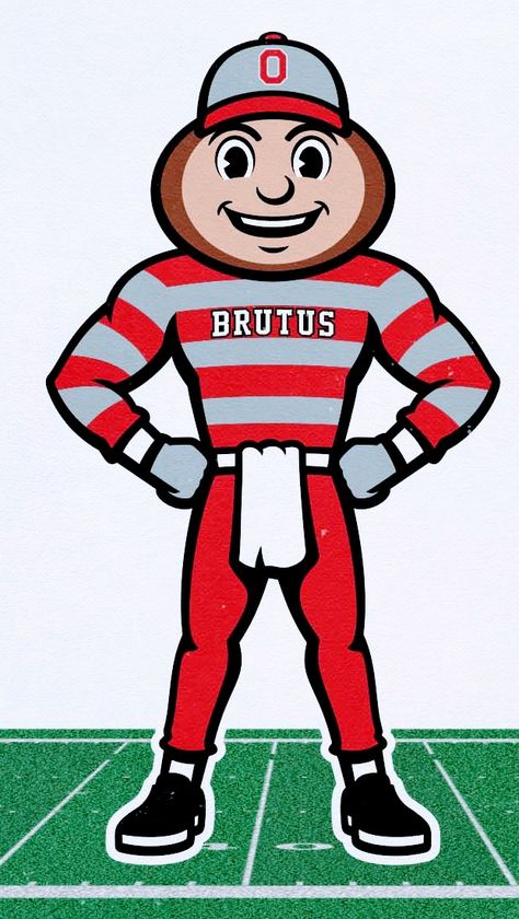 Brutus Buckeye Drawing, Ohio State Brutus Drawing, Brutus Buckeye Tattoo, Buckeyes Crafts, Ohio State Buckeyes Crafts, Ohio State Brutus, Ohio State Crafts, Buckeye Crafts, Osu Buckeyes Football