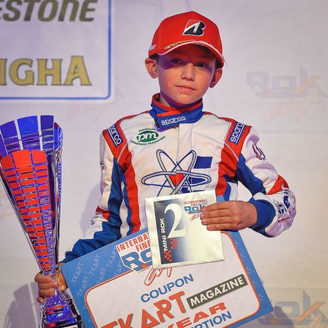 Alex Powell on the podium of the Rok Cup International Final Alex Powell, Racing Driver, Baseball