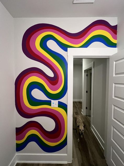 Maximalist Design and Decor | I feel shy about posting in such a large group which is why I’m posting anonymously, but I painted a rainbow in my downstairs powder room that I tho... Maximalist Painting, Maximalist Design, My Tho, Paint Effects, Teen Room, Painting Wall, New Room, A Rainbow, Powder Room