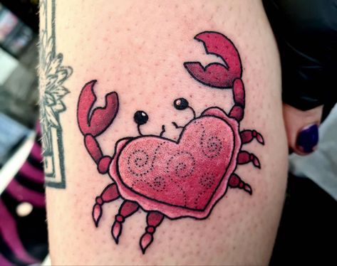 Crab Tattoos, Tato Tradisional, Crab Tattoo, True Tattoo, Mermaid Tattoo, Family Tattoos, Little Tattoos, Love Tattoos, Heart Tattoo