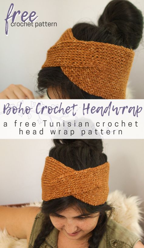 Headwrap Pattern, Crochet Head Wrap, Crochet Headwrap, Pearl Crochet, Boho Head Wrap, Crochet Headband Pattern Free, Tunisian Crochet Patterns, Tunisian Crochet Stitches, Crochet Headband Pattern