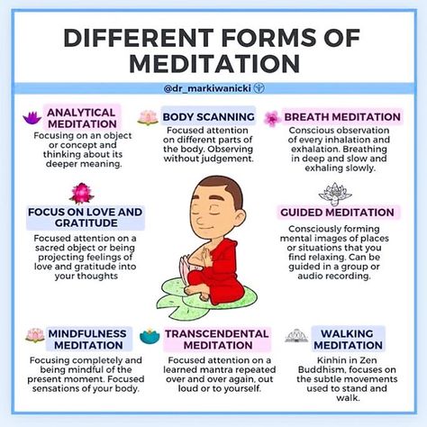 Wellness & High Performance on Instagram: “Great summary of different forms of meditation from @dr_markiwanicki ⠀ Which form of meditation is your favorite? If you’ve never…” Different Forms Of Meditation, Forms Of Meditation, Bed Peace, Walking Meditation, Breathing Meditation, Zen Buddhism, Body Scanning, Yoga Photography, Deep Meaning