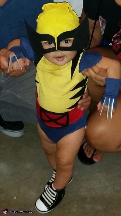 Wolverine Halloween Costume, Baby Wolverine, Family Themed Halloween Costumes, Wolverine Costume, Halloween Costumes 2014, Themed Halloween Costumes, Homemade Costume, Costume Works, Baby Costume