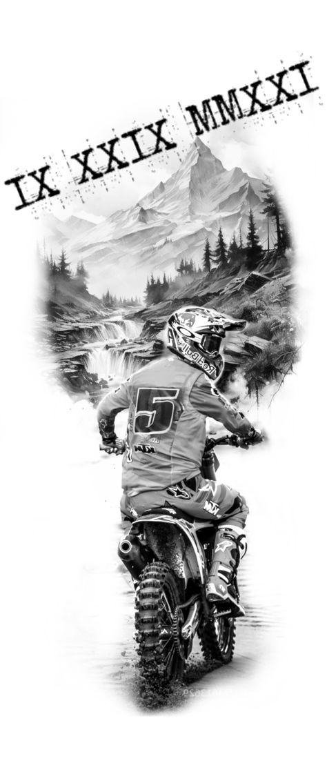 Dirt Bike Tattoo Ideas, Bike Tattoo Ideas, Dirt Bike Tattoo, Bike Tattoo, Bike Tattoos, Dirt Bike, Motocross, Tattoo Ideas, Bike