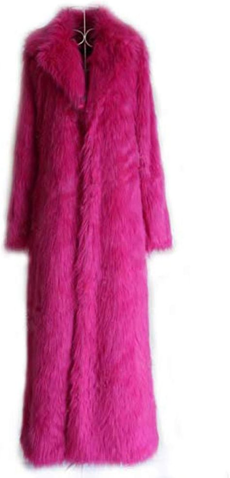 Old DIrd Women's Winter Fashion Outerwear Lapel Full-Length Maxi Fluffy Faux Fur Coat rose s at Amazon Women's Coats Shop Faux Fox Fur Coat, Womens Faux Fur Coat, Fox Fur Jacket, Faux Fur Material, Pink Things, Fur Clothing, Outwear Coat, Pink Fur, Winter Outerwear