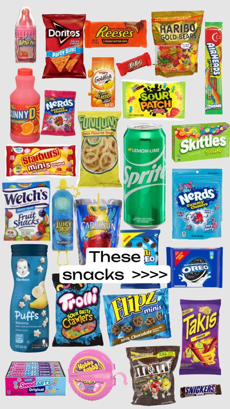 #snacks #rainbow #foodaesthetic #foodcollage #foodie #food #collages Snacks Yummy, Gummy Snacks, Sleepover Snacks, Road Trip Kit, Snacks List, Snack Organizer, Road Trip Snacks, Hit Different, Sleepover Food