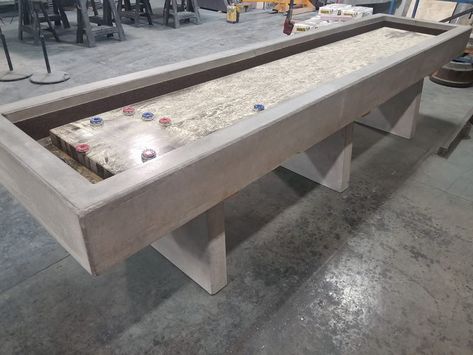 Outdoor Shuffleboard Table, Diy Outdoor Pool Table, Outdoor Patio Rooms, Outdoor Shuffleboard, Outdoor Pool Table, Shuffleboard Tables, Men Cave, Shuffleboard Table, Outdoor Workout