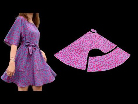 ✂️ Cut and sew simple and beautiful summer dresses | Easy sewing project for beginners - YouTube Sew Dress For Beginners, How To Sew A Dress For Beginners, Simple Dress Diy, Syprosjekter For Nybegynnere, Easy Sew Dress, Summer Dresses Diy, Summer Dress Sewing Patterns, Dress Patterns Diy, Easy Dress Sewing Patterns