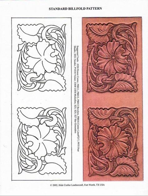 Cuero cinceleado Free Leather Tooling Patterns, Leather Patterns Templates, Leather Working Projects, Leather Stamping, Leather Working Patterns, Leather Tooling Patterns, Tooling Patterns, Leather Wallet Pattern, Leather Craft Patterns