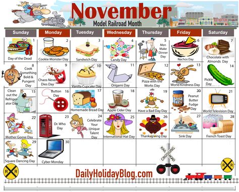 november daily holiday calendar Dec Calendar, National Holiday Calendar, Silly Holidays, Graphic Design Magazine, All The Months, Best Holiday Cookies, National Day Calendar, Wacky Holidays, Monthly Activities