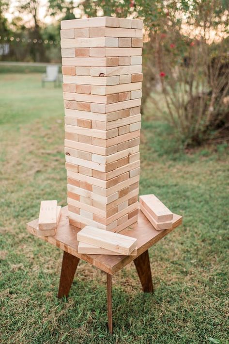 Outdoor Wedding Games, Diy Yard Games, Reception Games, Giant Jenga, Madison Wedding, Garden Games, Wedding Activities, Yard Games, Lawn Games