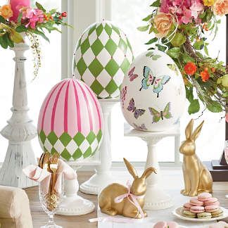 Spring Topiary, Diy Osterschmuck, Decorated Eggs, Easter Table Settings, Easter Tablescapes, Grandin Road, Easter Decorations Diy Easy, Easter Centerpieces, Easter Time