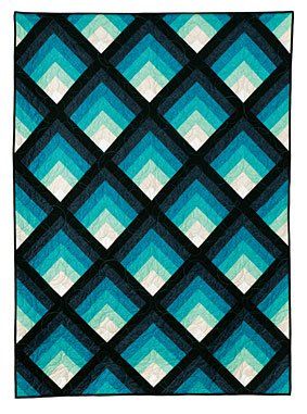 Waterfall II Pattern Download | ConnectingThreads.com Mens Quilts Ideas Free Pattern, Waterfall Quilt Pattern Free, Teal Quilts Ideas Color Combos, Teal Quilt Patterns, 3 Yd Quilt Patterns Free, Free Waterfall Quilt Pattern, Masculine Quilt Patterns, Waterfall Quilt, Waterfall Cross Stitch