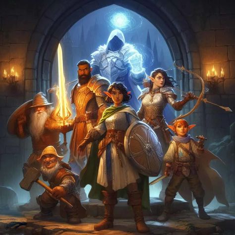 I will draw your dnd party art or dnd character art no ai for you Dnd Group Pose, Adventuring Party Dnd Aesthetic, D&d Party Art, Dnd Party Drawing, Draw Your Favorite Character Challenge, Dnd Group Art, Dnd Party Art, Dnd Character Art, Rpg Wallpaper