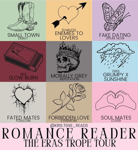 Romance Reader: Eras Trope Tour🩵 This was so much fun to make!!! May just have to make another one to add the Midnights and TTPD albums!🫶🏼 Which era is your favorite?📚 Kindle Screensaver, Bookish Problem, Bookmarks Ideas, Books Poster, Kindle Stickers, Romance Reader, Bookmarks For Books, Reading Aesthetic, Book Pins