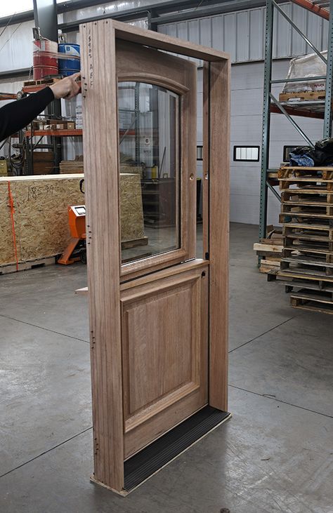 White Oak Dutch Door, Dutch Door With Glass Top, Exterior Dutch Door With Screen, Dutch Exterior Door, French Dutch Doors, Glass Dutch Door, Caboose House, Outswing Exterior Door, Alpine Cabin