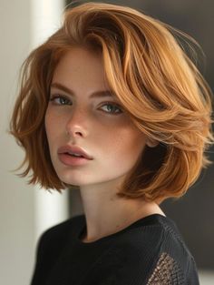 Redhead Bob Haircut, Soft Bob Haircut, Italian Bob Haircut, Concave Bob Hairstyles, Soft Bob, 2024 Haircuts, Italian Bob, Concave Bob, Bridesmaid Stuff