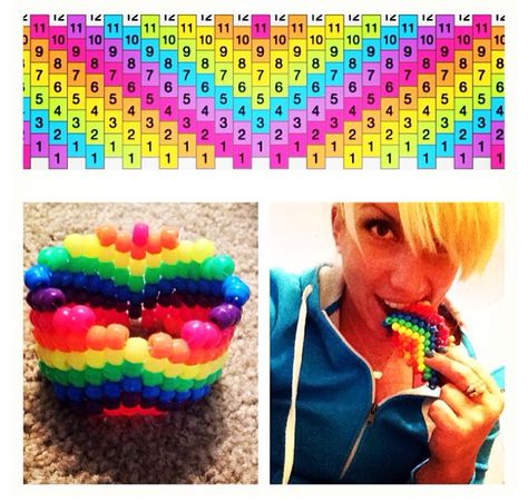 Multi Stitch Kandi Cuff, Kandi Patterns Cuff, Crafting Templates, Kandi Creations, Rave Kandi Ideas, Rainbow Kandi, Kandi Rave, Kandi Cuff Patterns, Kandi Inspo