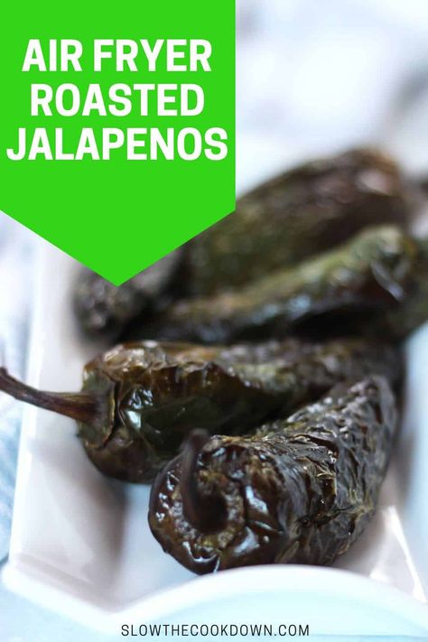 Learn how to make roasted jalapenos in your air fryer! Quick and simple, it's an easy way to add some Mexican spice to your favorite recipes. Roasted Jalapenos, Fried Jalapenos, Mexican Spice, Frozen Chicken Nuggets, Roasted Jalapeno, Cooks Air Fryer, Savory Pancakes, Mexican Spices, Air Fryer Recipes Easy