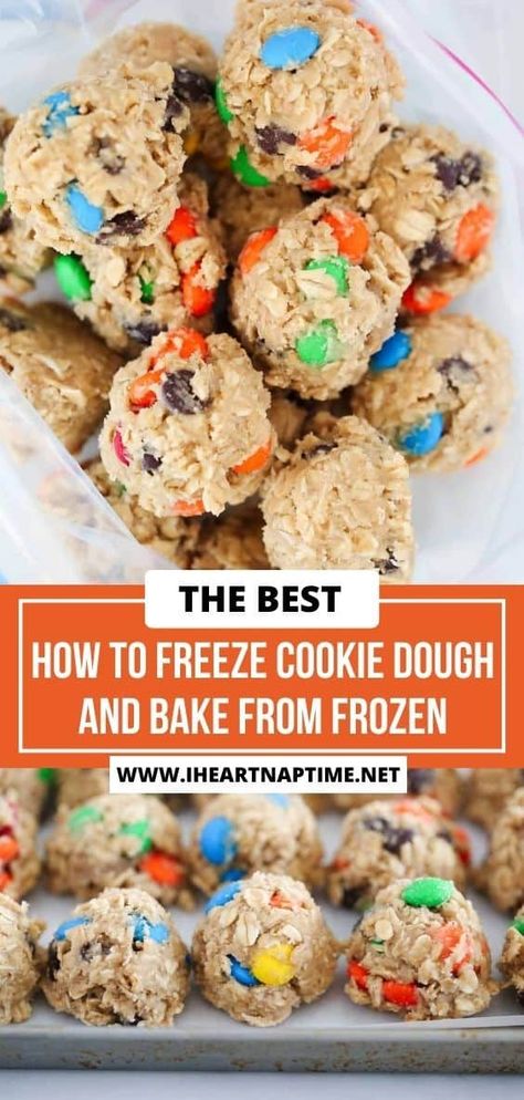 Christmas Cookies That Can Be Frozen, Best Cookies To Freeze, Cookie Dough To Freeze And Bake Later, How To Freeze Cookie Dough, Freezer Cookie Dough Recipes, Frozen Cookie Dough Recipe, Freezable Cookie Dough, Freezer Cookies Recipes, Freezing Cookie Dough