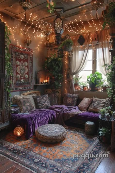 Author Photoshoot, Witchy Living Room, Whimsical Interior, Whimsical Living Room, Fairycore Room, Magical Room, Whimsical Home Decor, Hippie Garden, Dark Home Decor